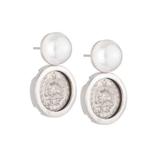 Pearl Coin Earrings